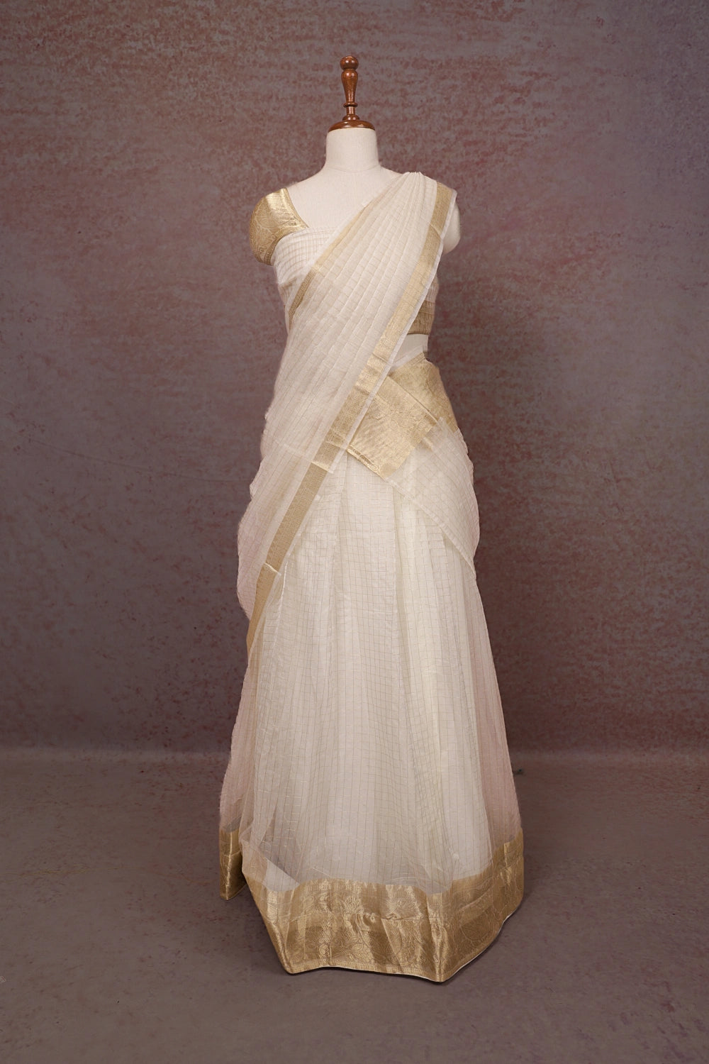 Off White Organza Dhavani Set