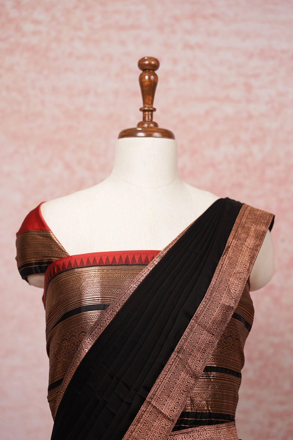 Burnt Orange And Black Dhavani Set