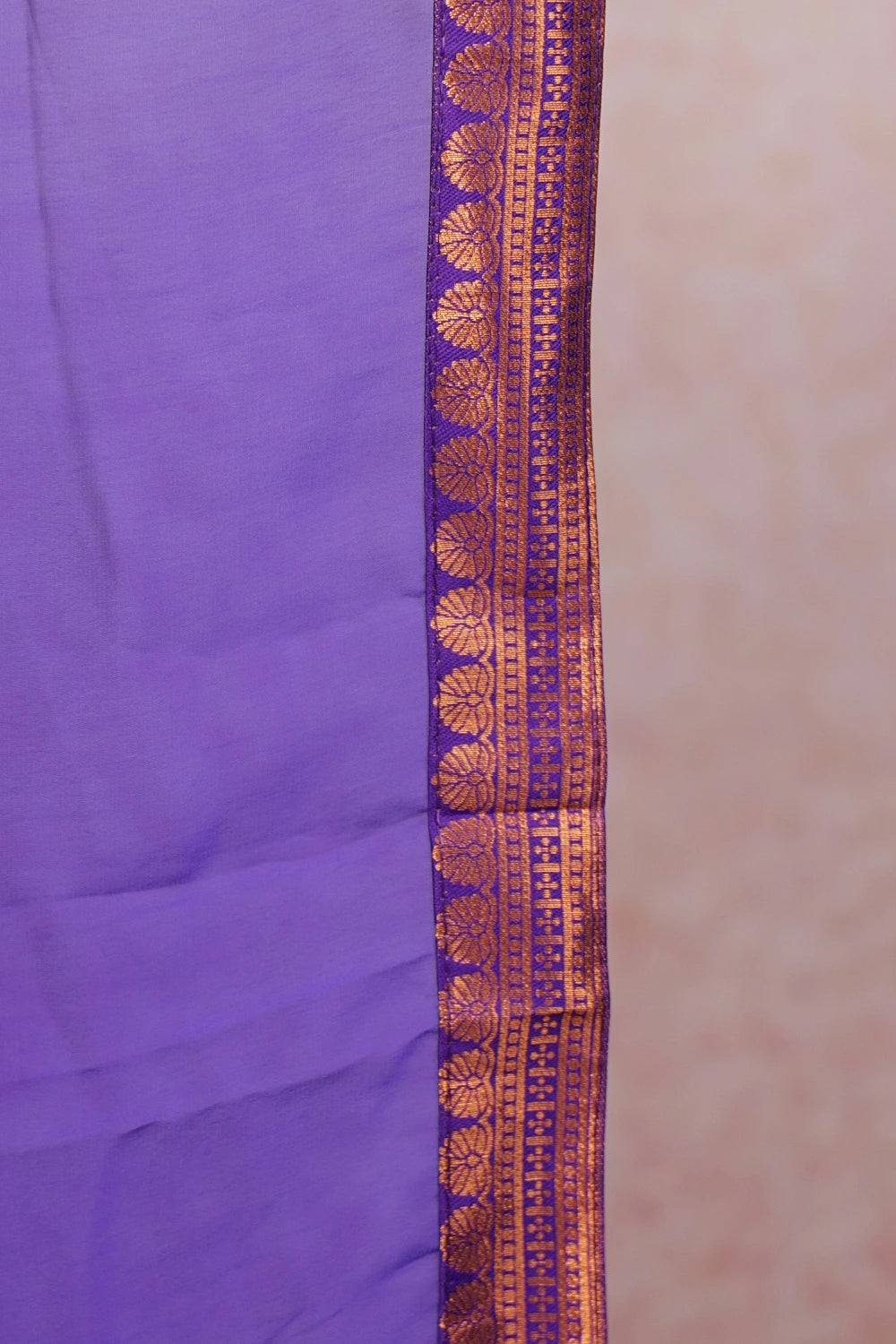 Purple And Blue Semi Silk Dhavani Set
