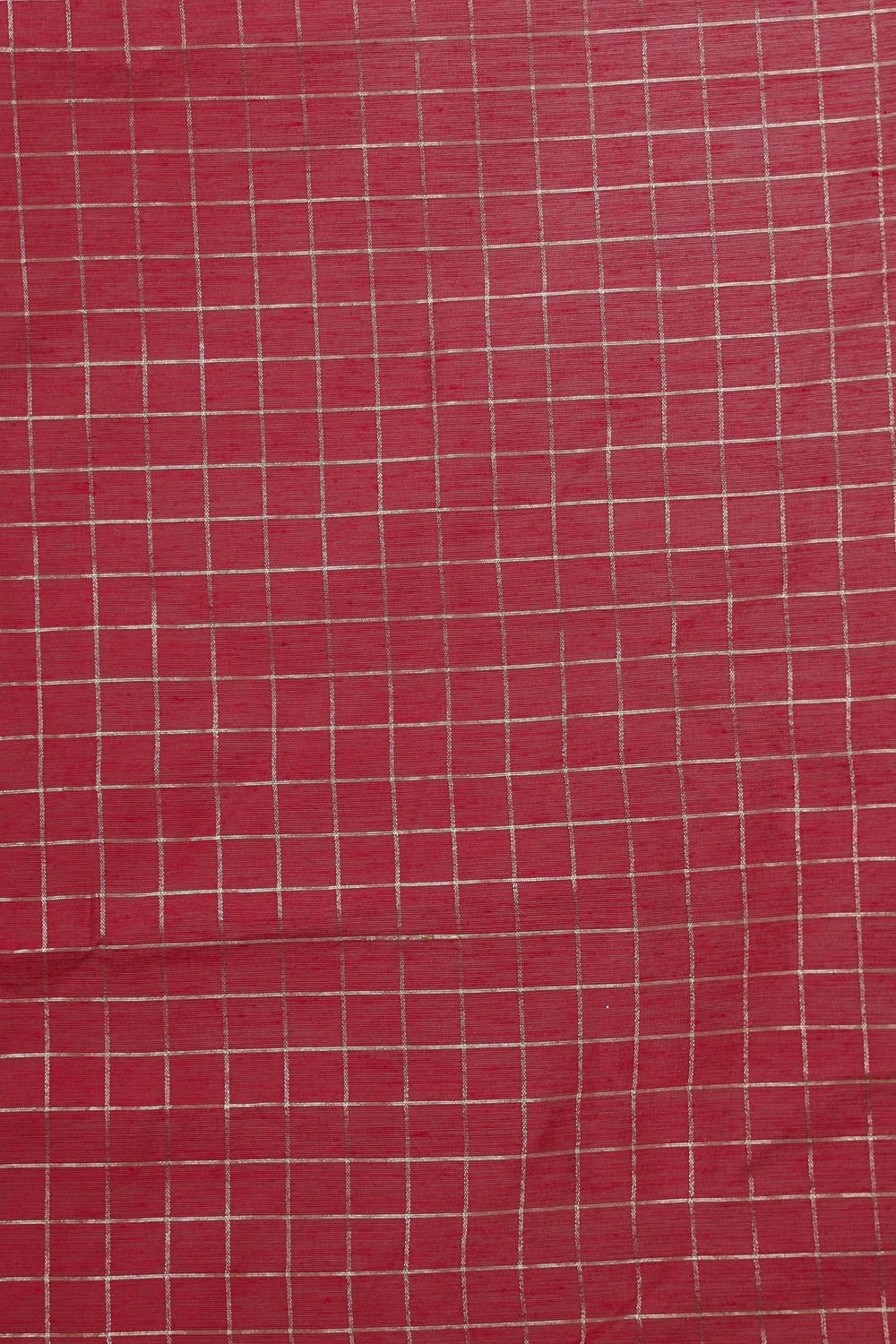 Reddish Pink And Blue Semi Chanderi Dhavani Set