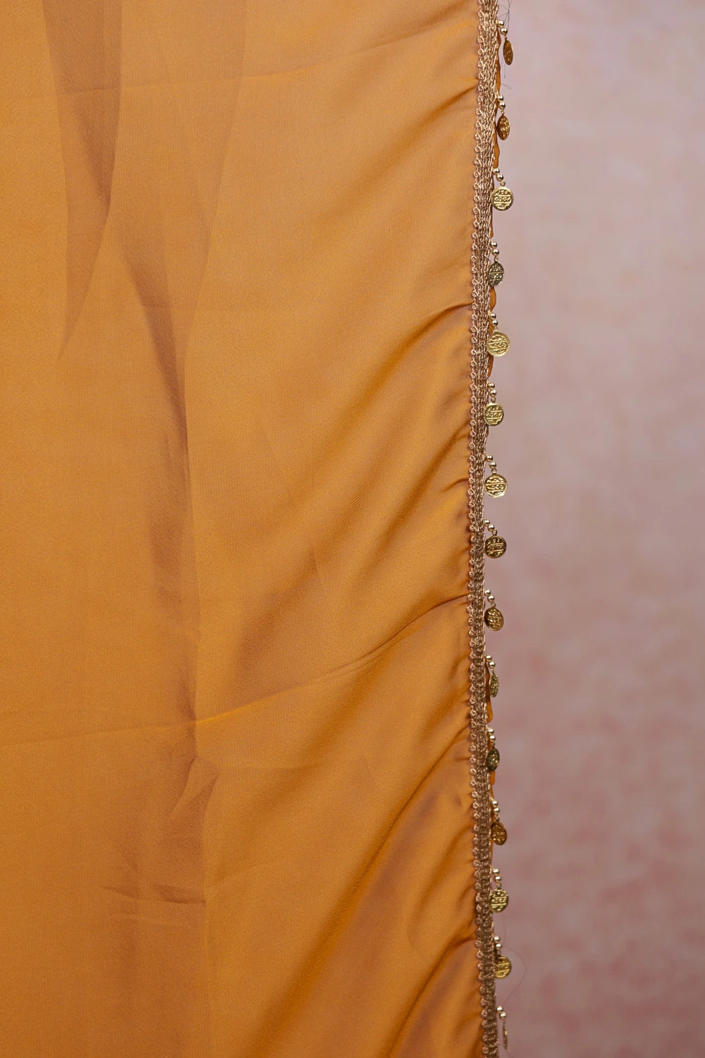 Mustard Yellow Semi Chanderi Dhavani Set
