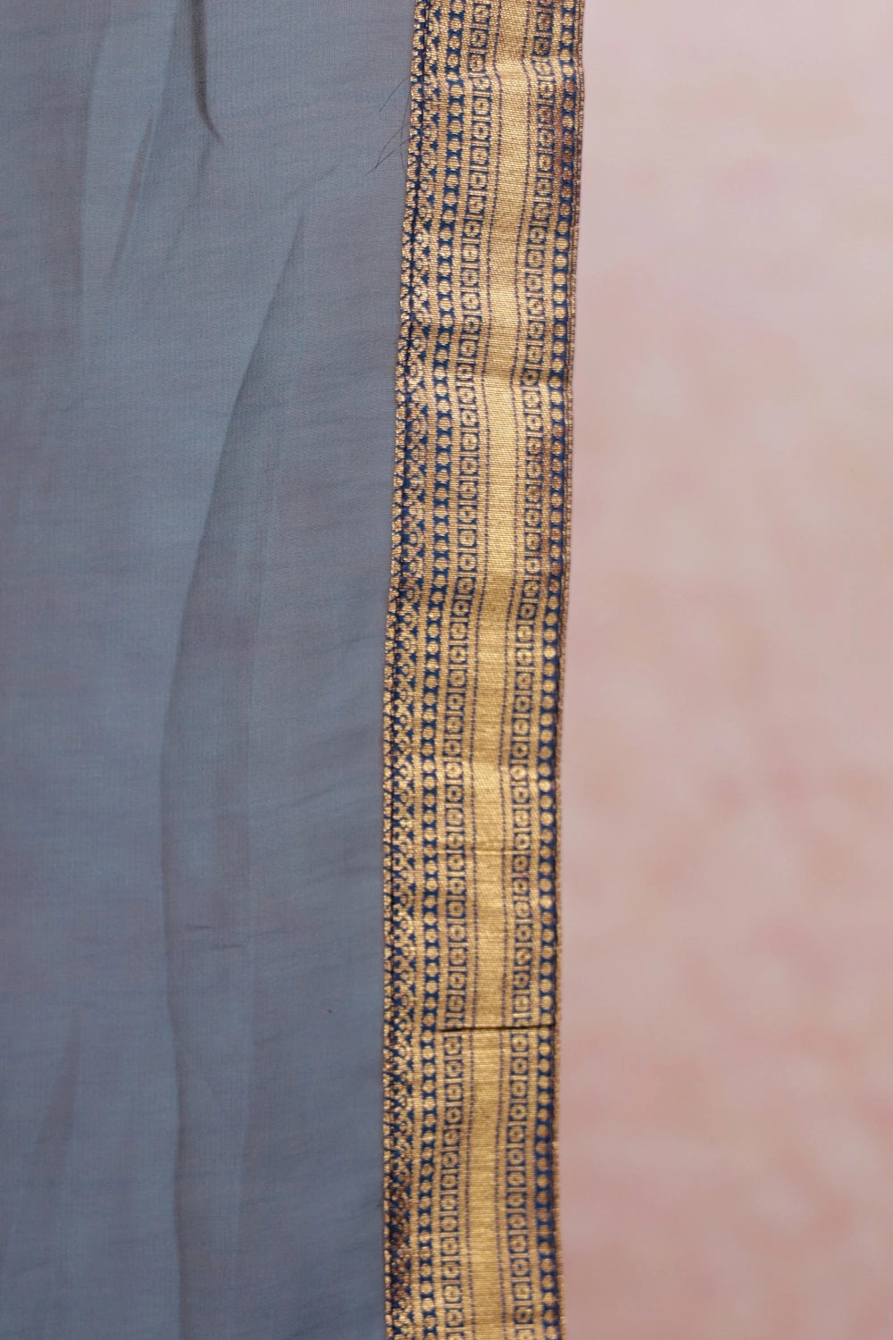 Magenta And Teal Blue Semi Chanderi Dhavani Set