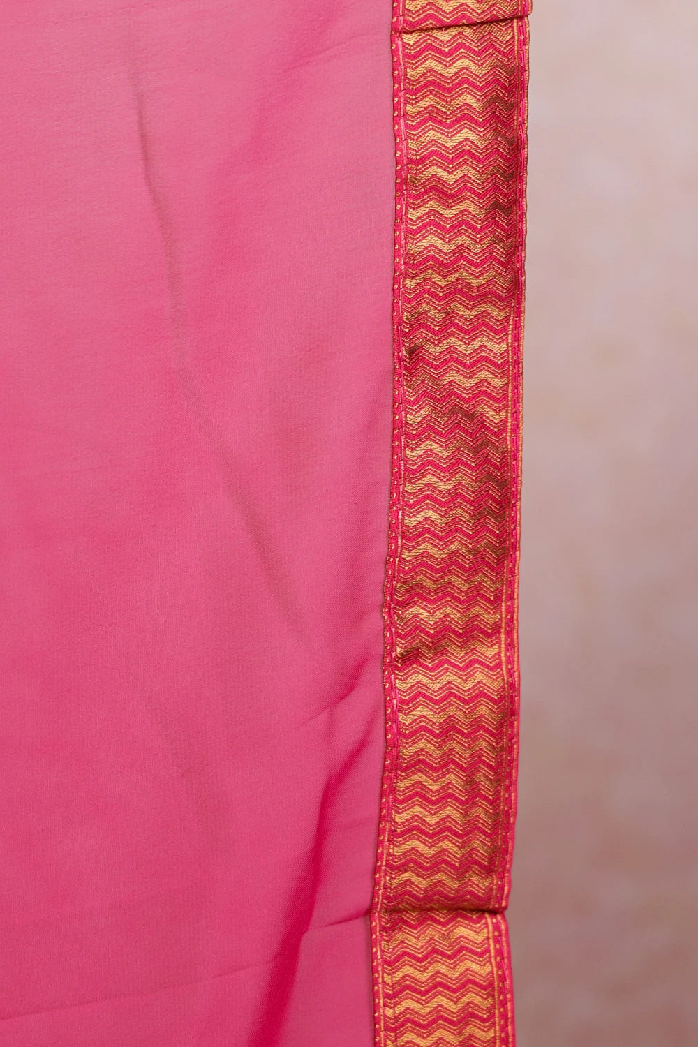 Orange And Pink Semi Silk Dhavani Set