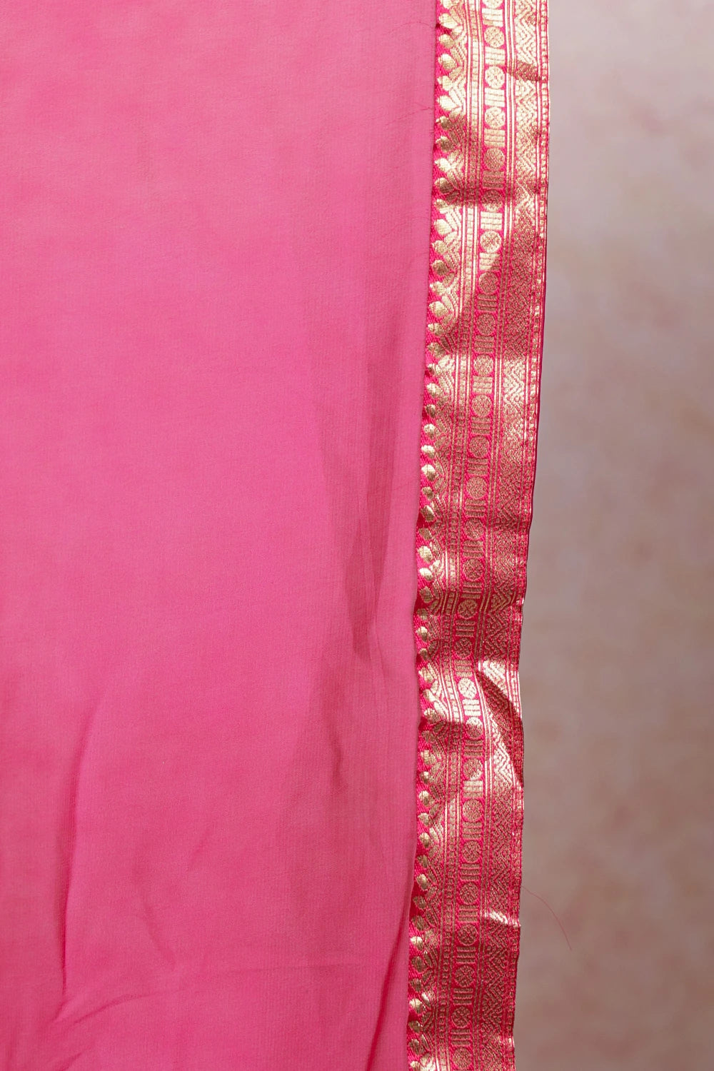 Blue With Pink Semi Chanderi Dhavani Set