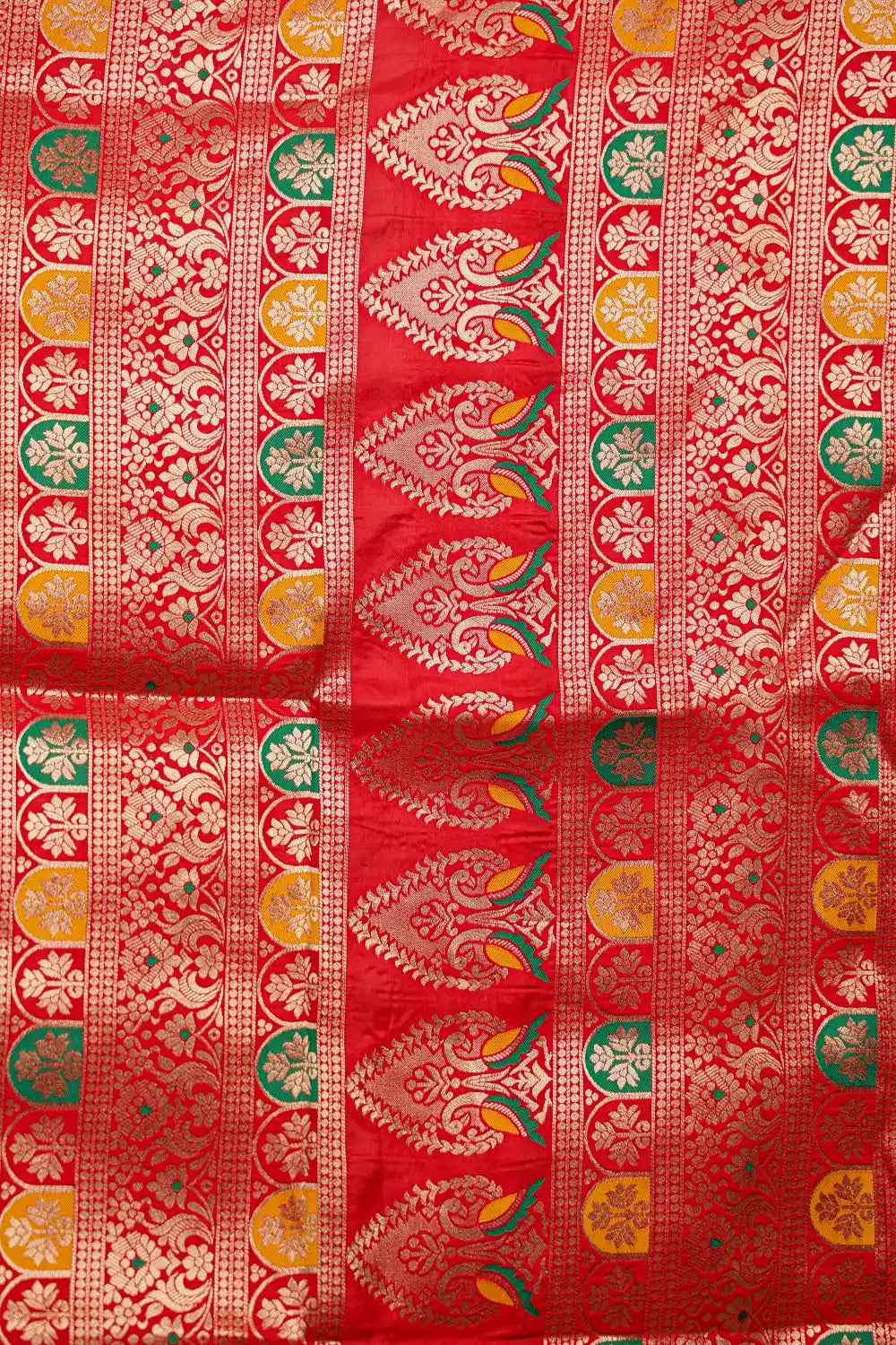 Orange Semi Banarasi Dhavani Set