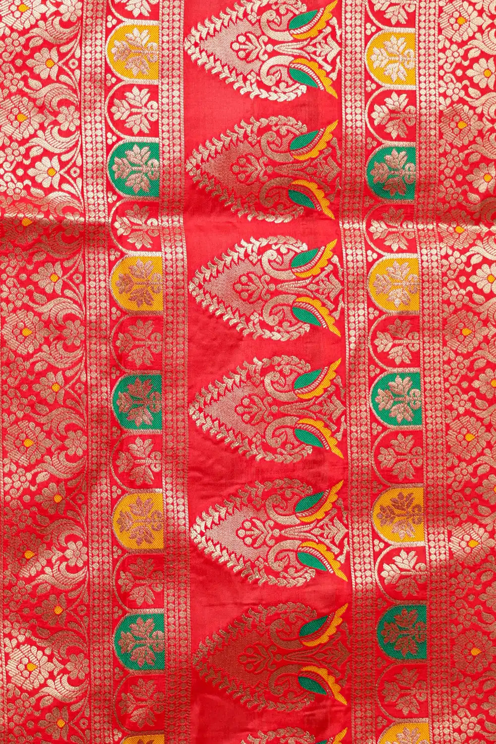 Orange Semi Banarasi Dhavani Set