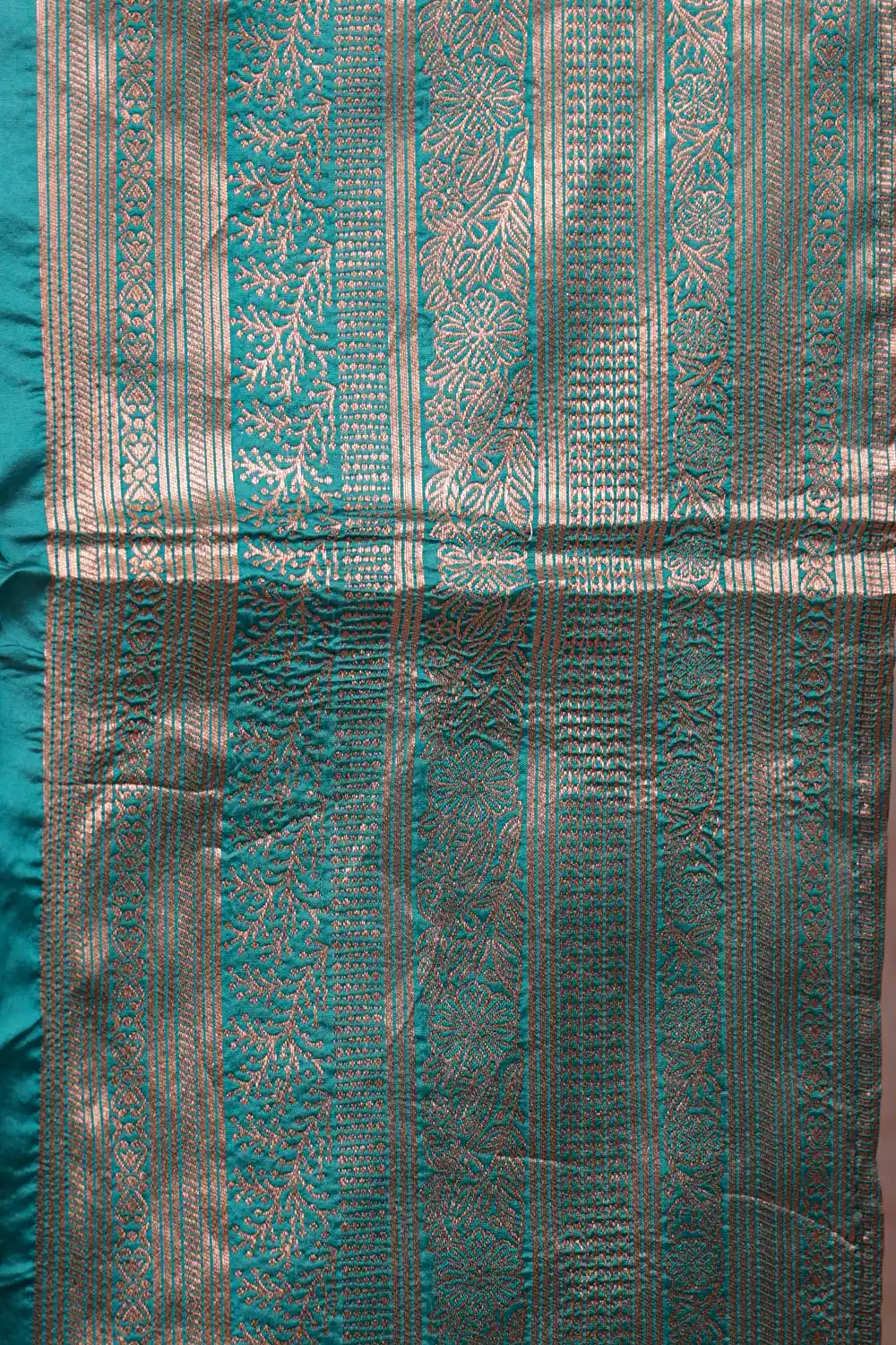 Wine And Sapphire Green Semi Chanderi Dhavani Set