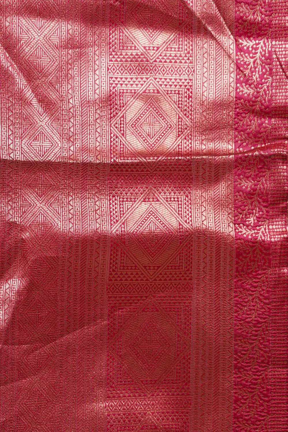 Dusty Rose And Pink Semi Chanderi Dhavani Set