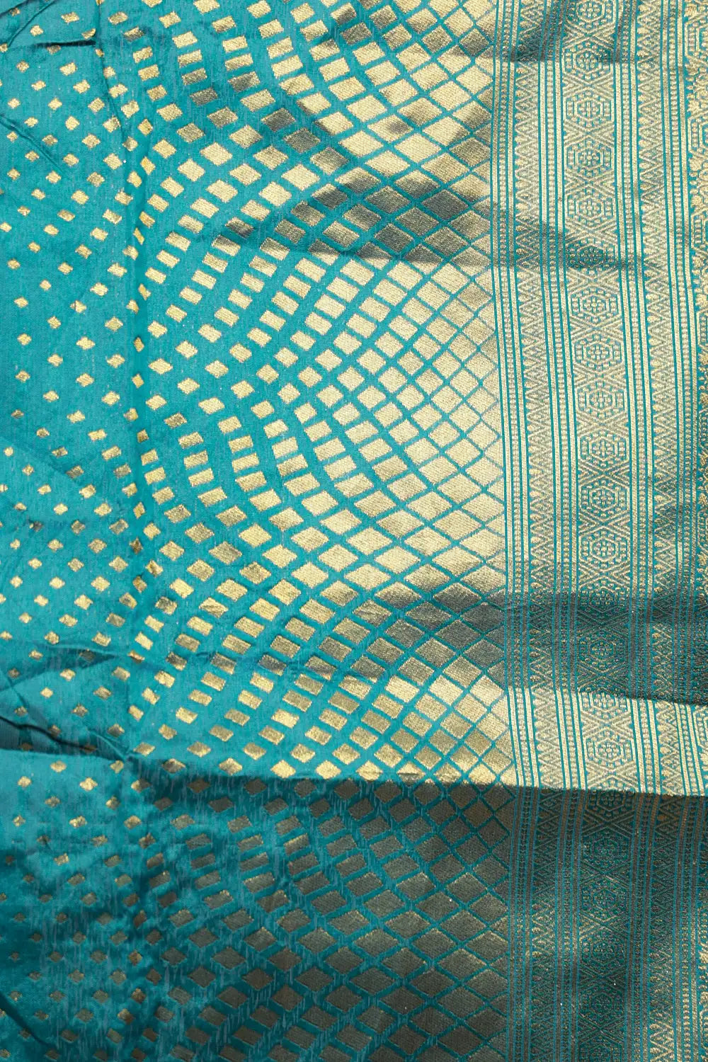 Grey With Sapphire Green Semi TissueDhavani Set