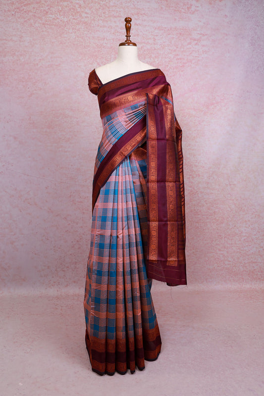 Multi Color Semi Silk Saree - Seematti