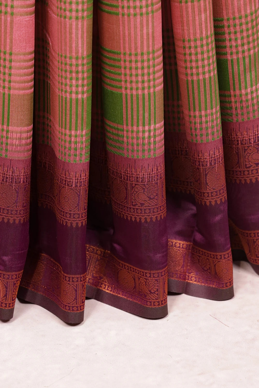 Green And Onion Color Semi Silk Saree