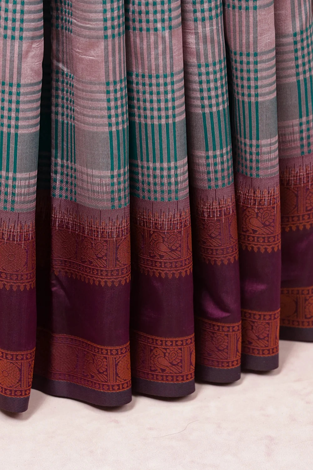 Greygreen Semi Silk Saree