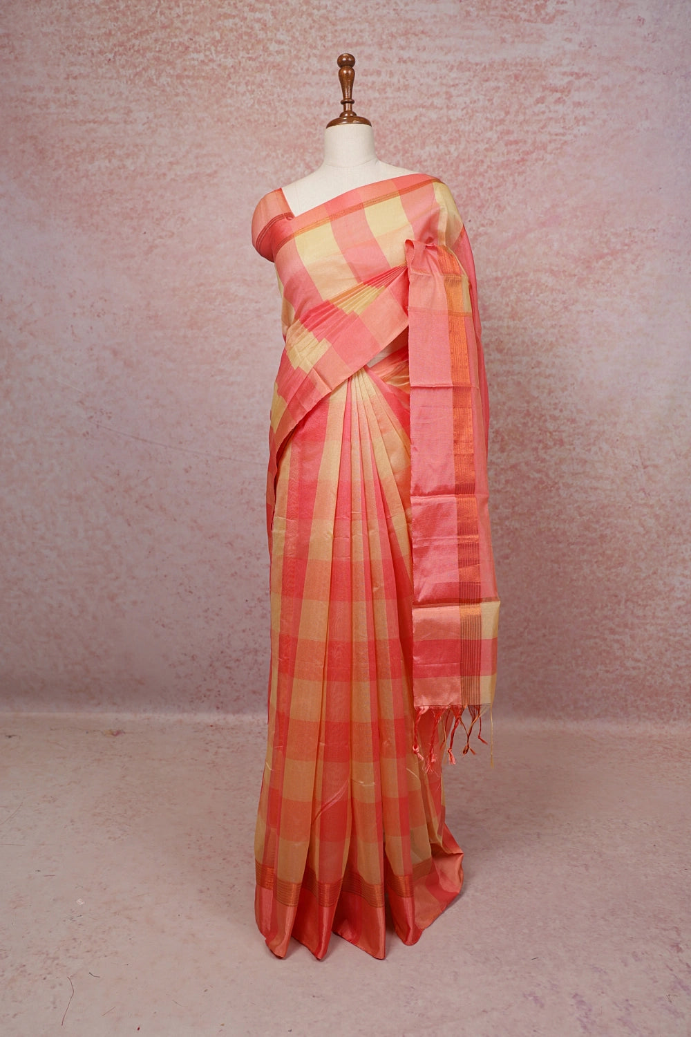 Peach  Cotton Saree