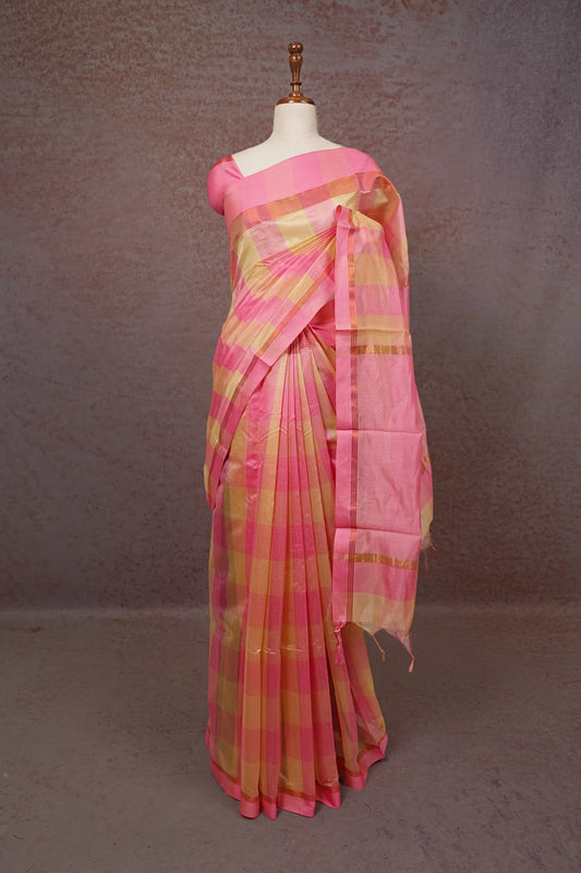 Pink Cotton Saree