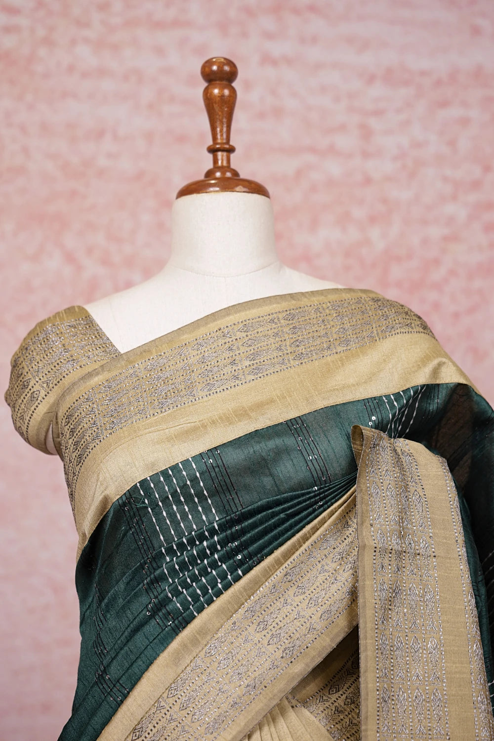 Green Semi Jute Saree