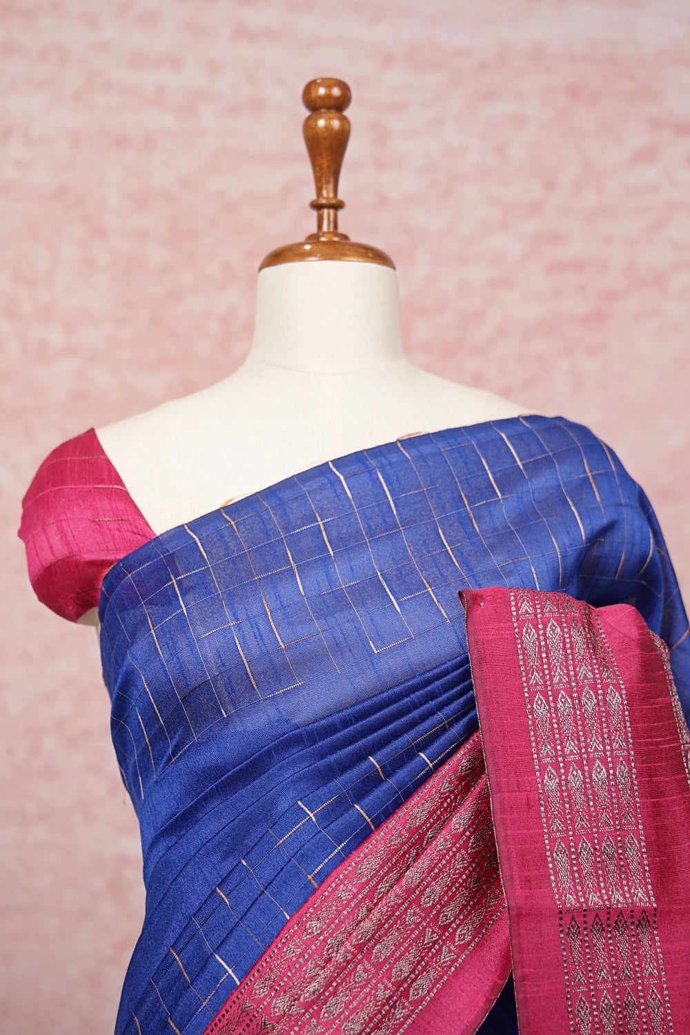 Royal Blue Semi Jute Saree