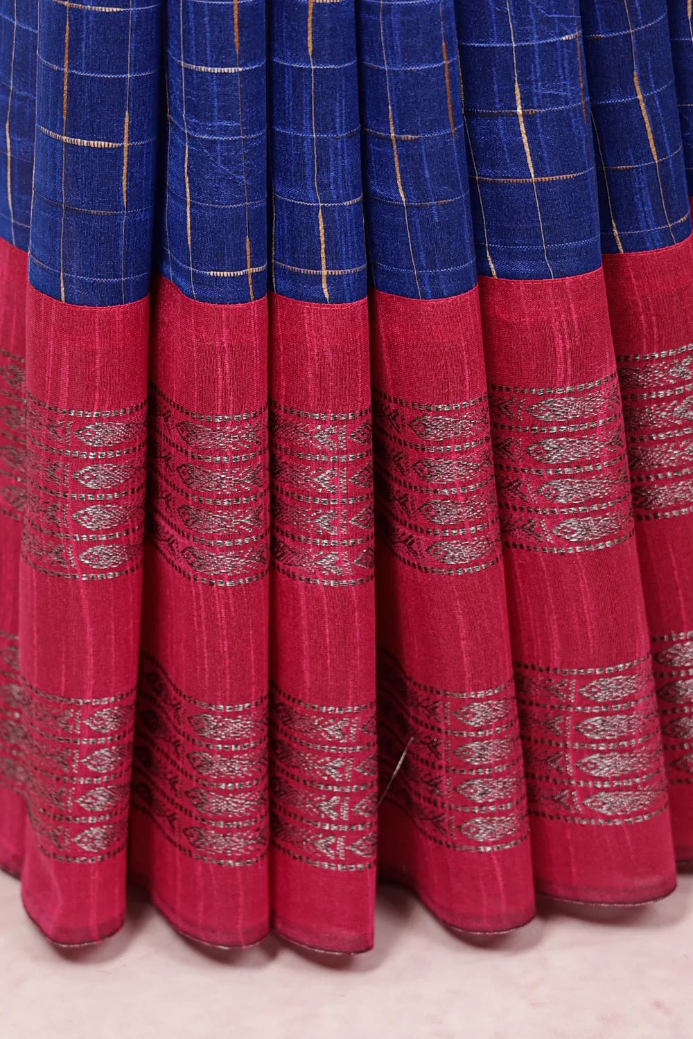 Royal Blue Semi Jute Saree