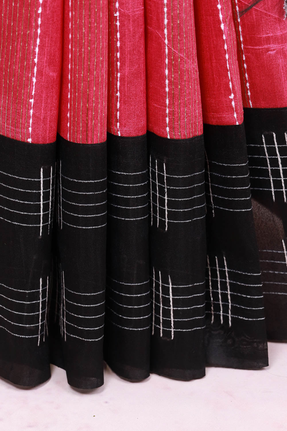 Pink Semi Jute Saree