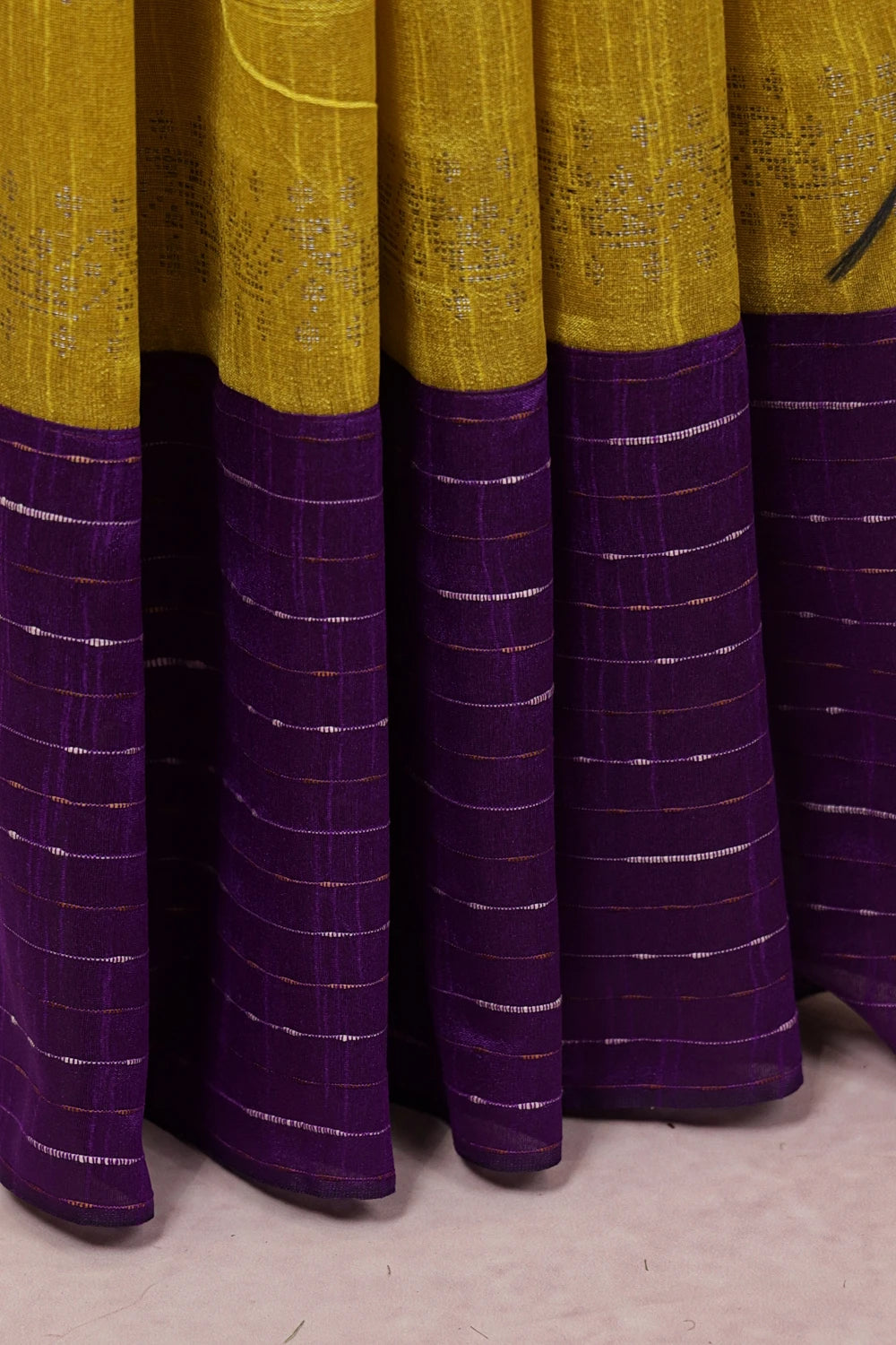 Lemon Yellow Semi Jute Saree