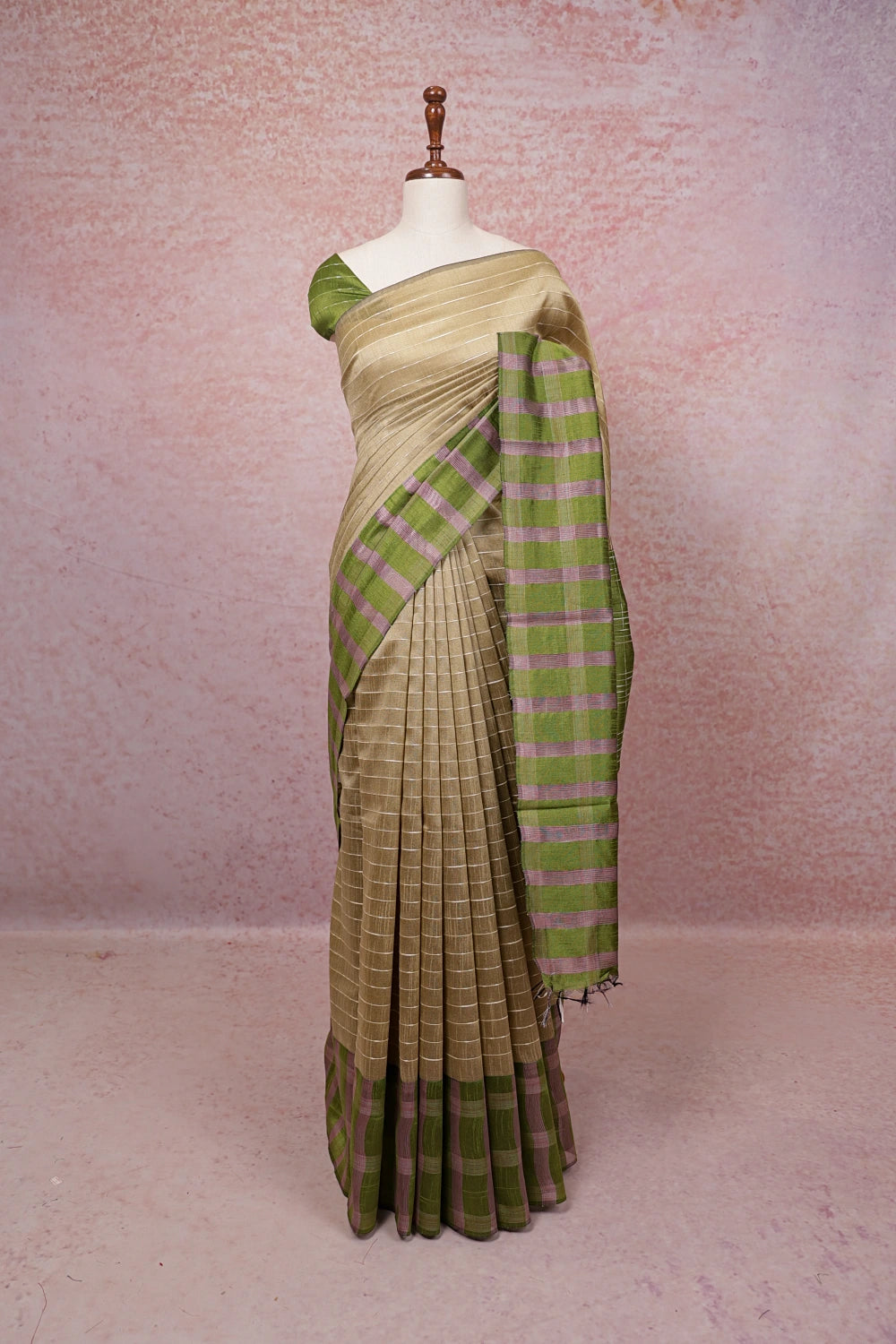 Chikku Color Semi Jute Saree