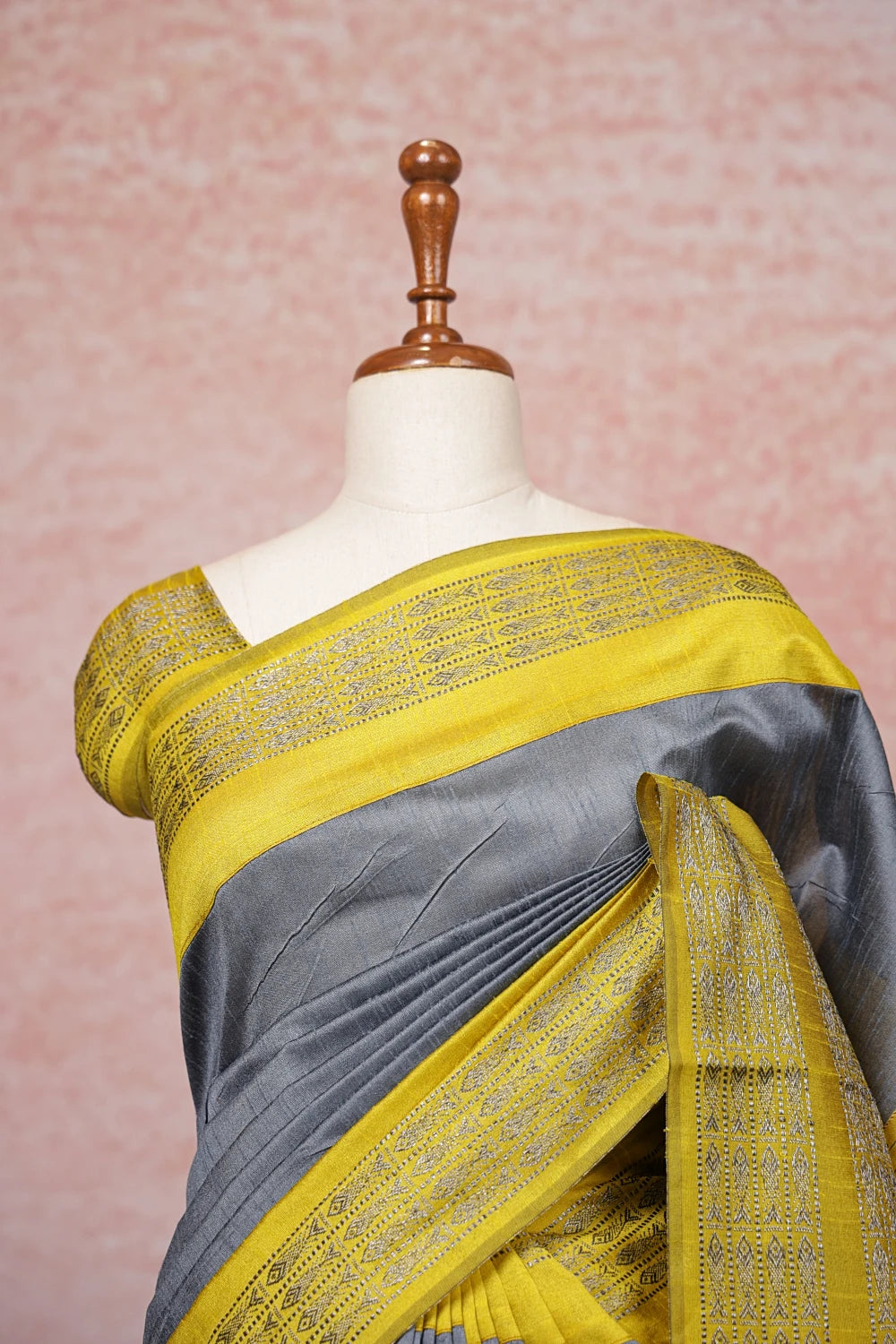 Grey Semi Jute Saree