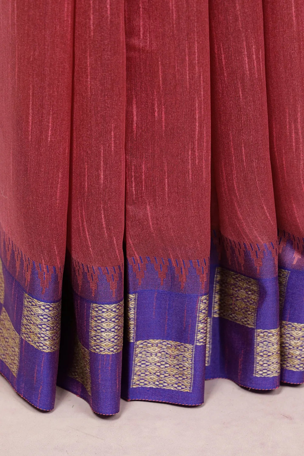Onion Color Semi Jute Saree