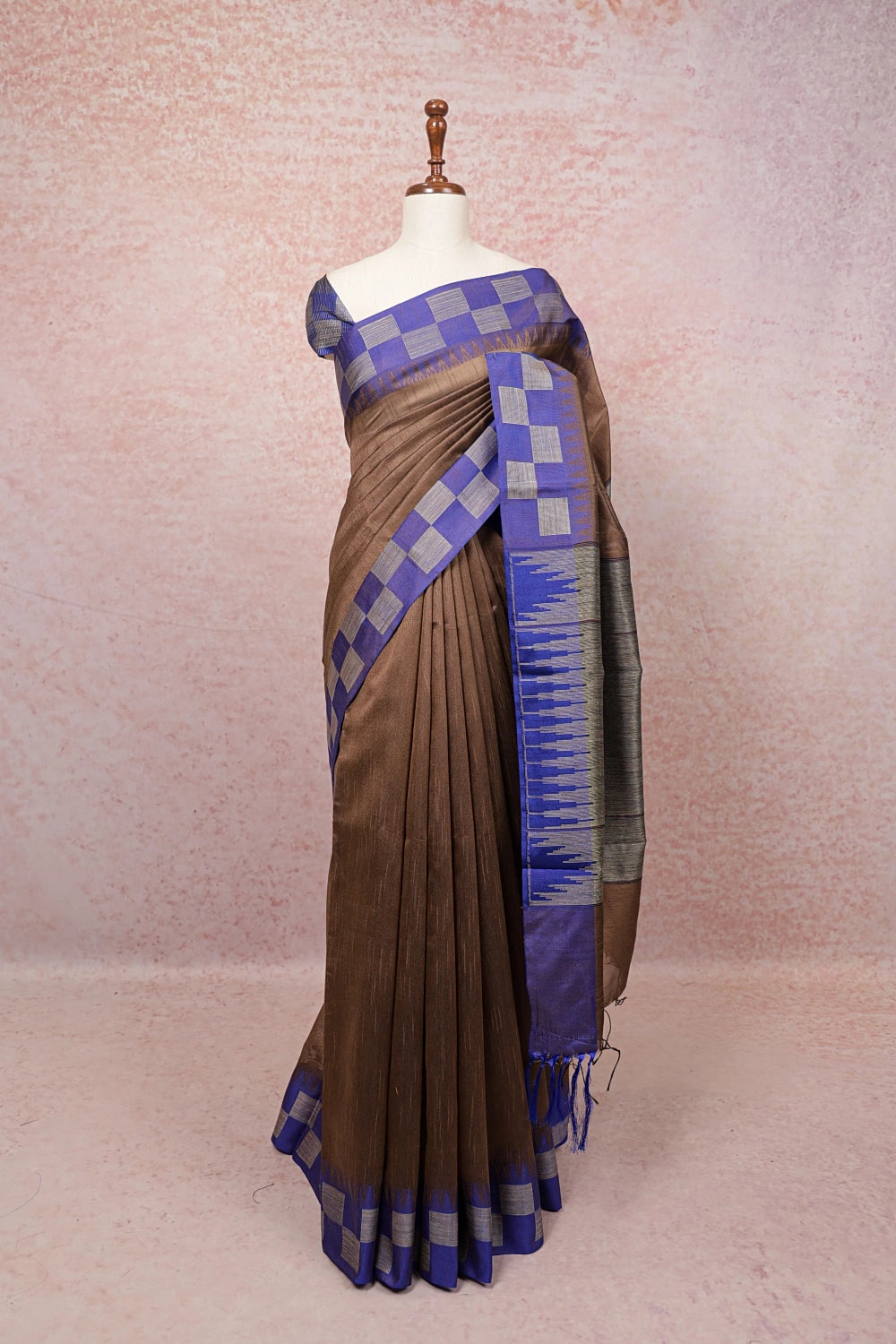 Taupe Color Semi Jute Saree