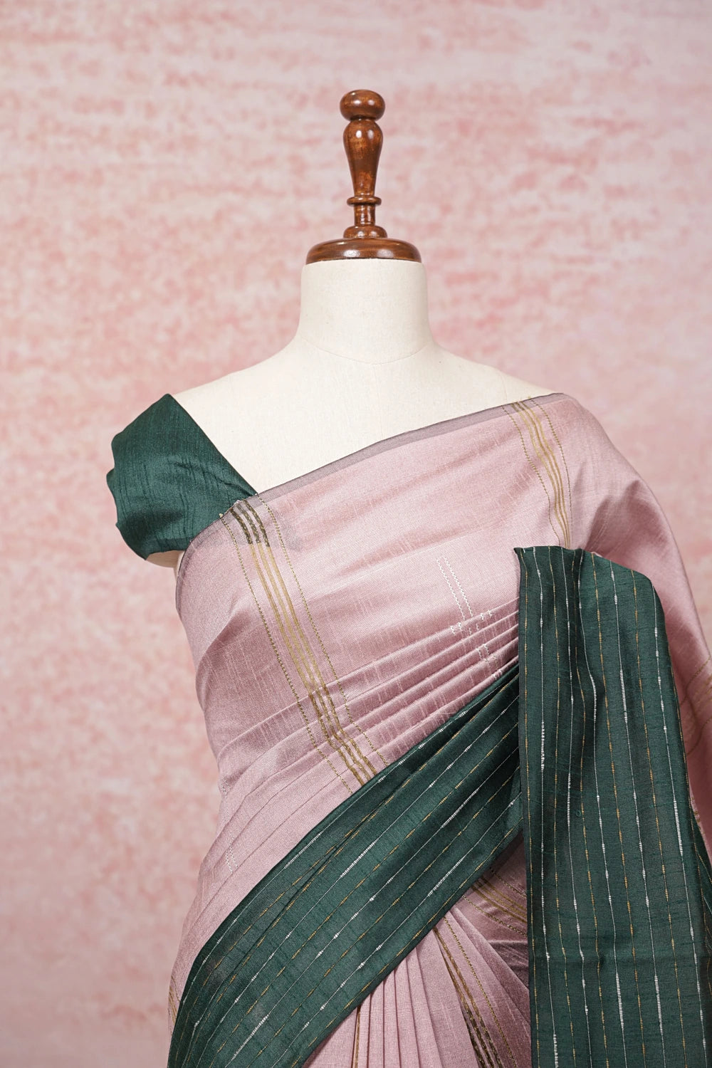 Blush Pink Semi Jute Saree