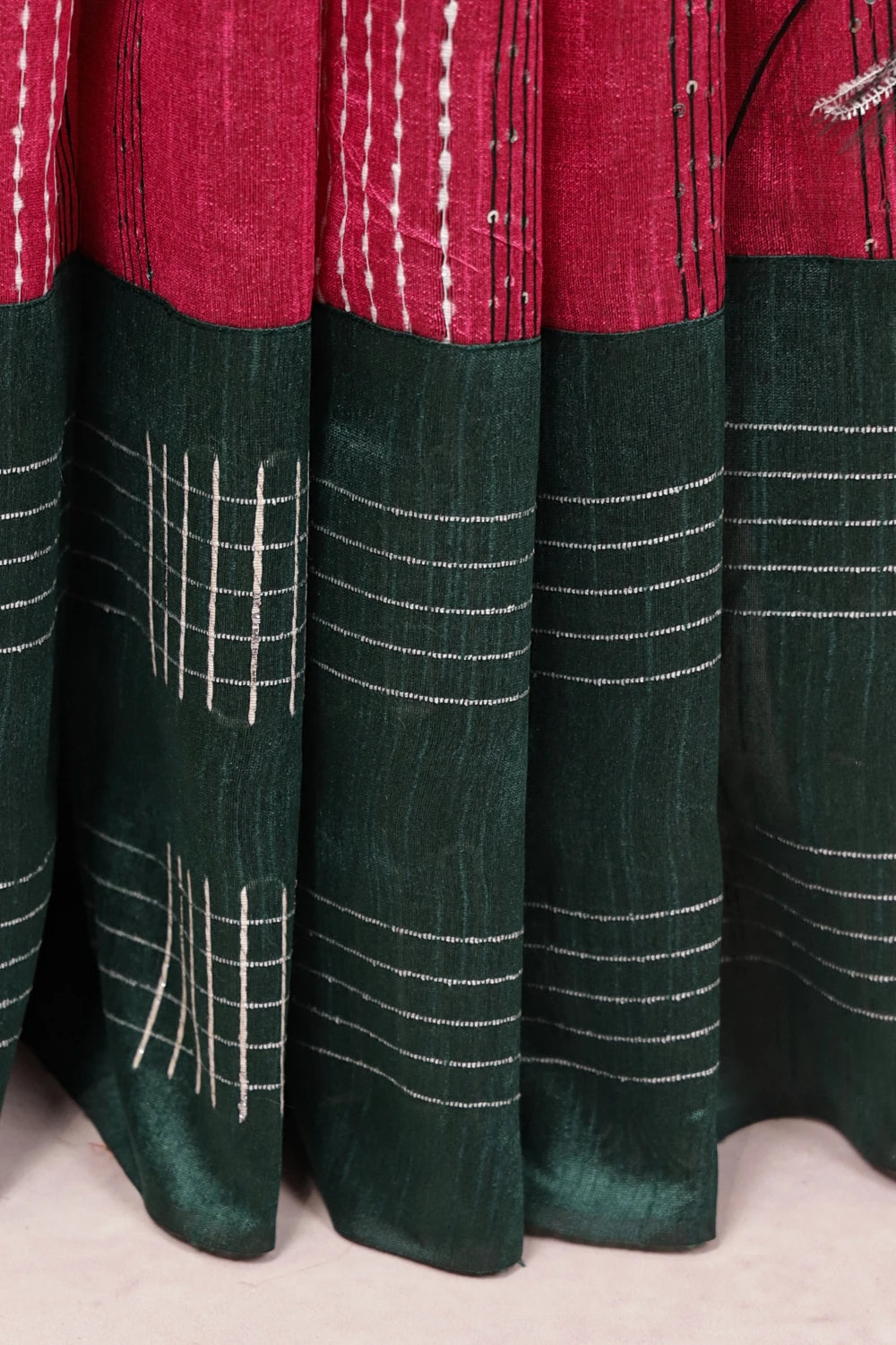 Magenta Semi Jute Saree