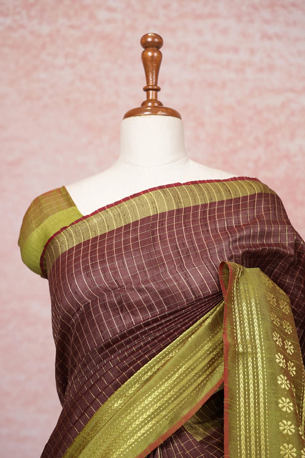 Coffee Brown Semi Jute Saree