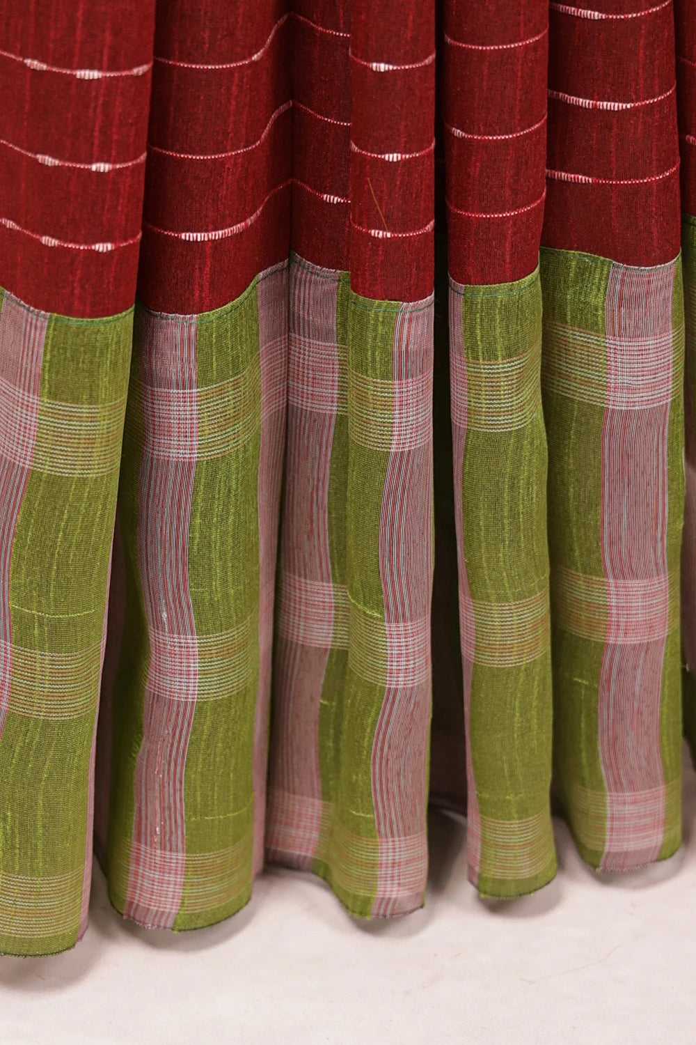 Maroon Semi Jute Saree