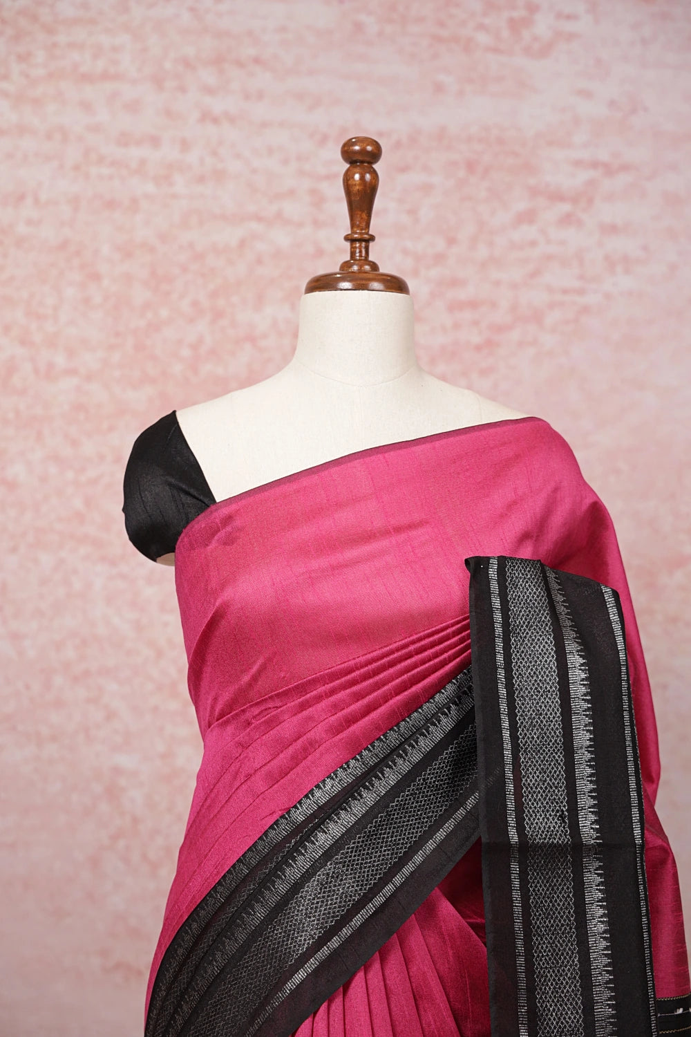 Magenta Semi Jute Saree
