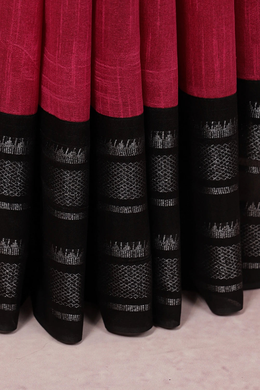 Magenta Semi Jute Saree