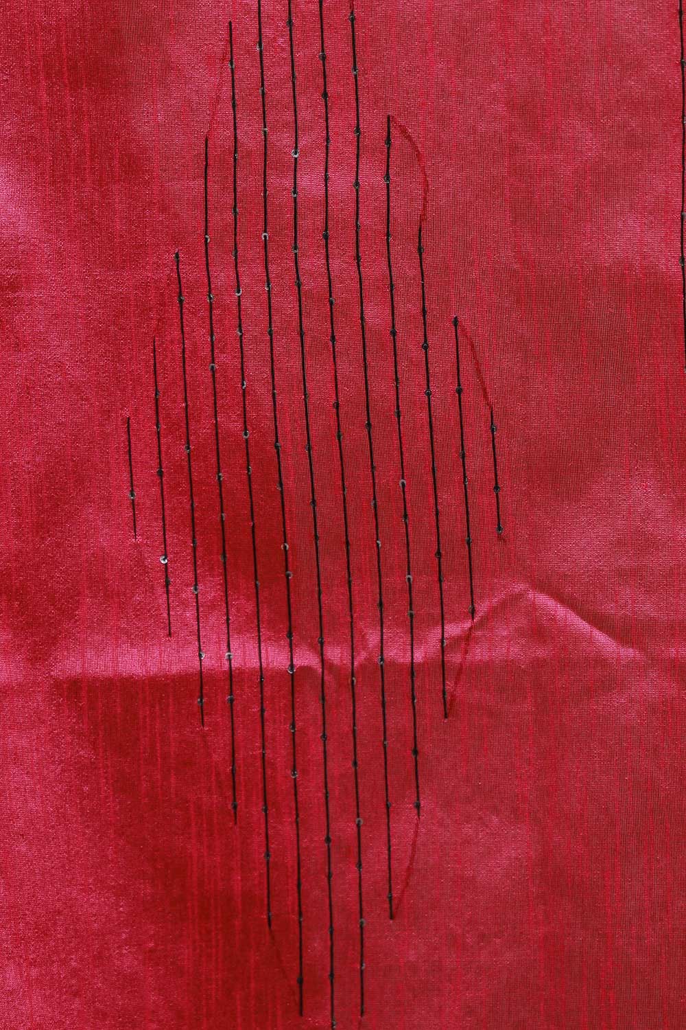 Dusty Rose Semi Jute Saree - Seematti