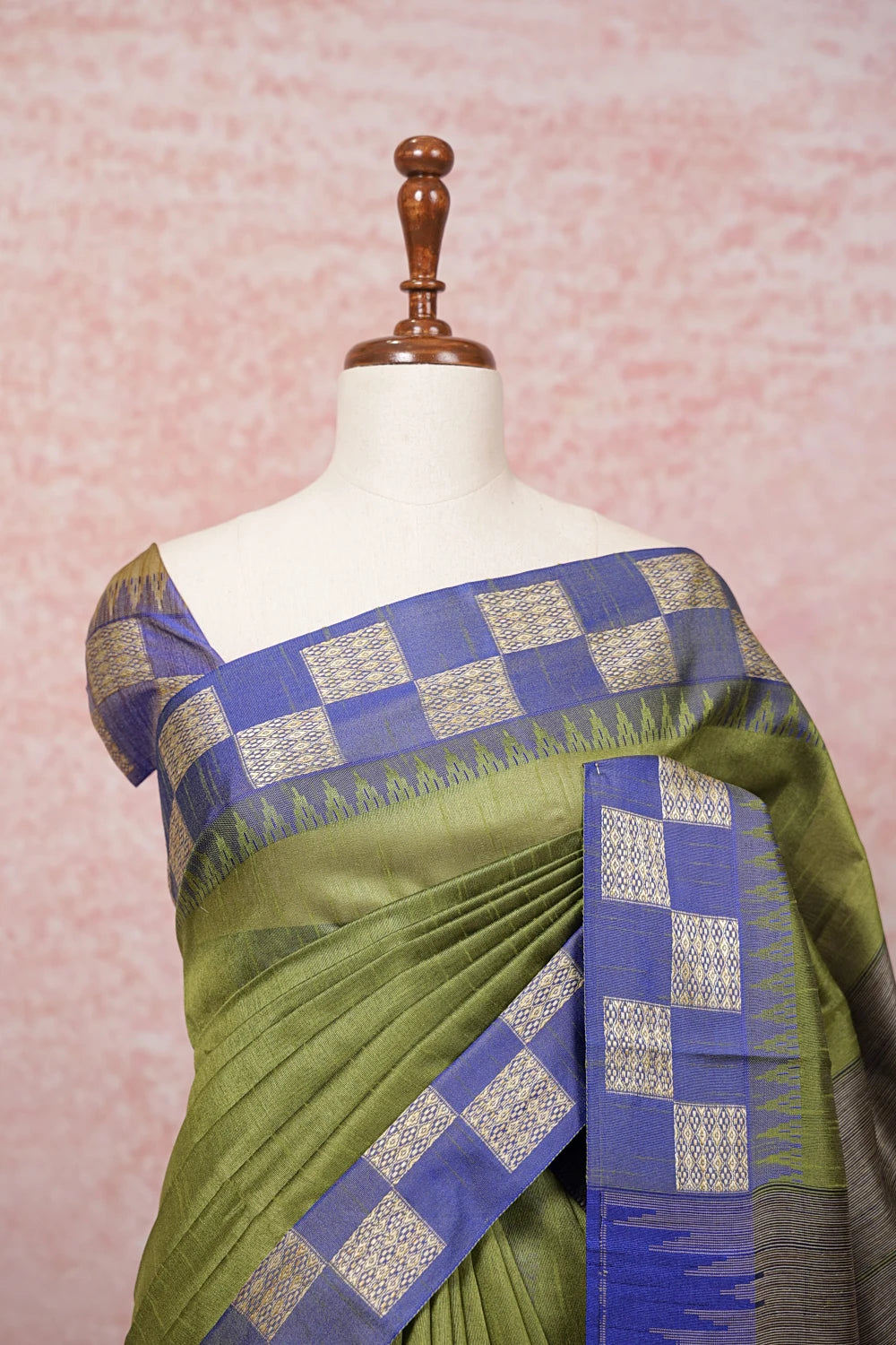 Mehandi Green Semi Jute Saree