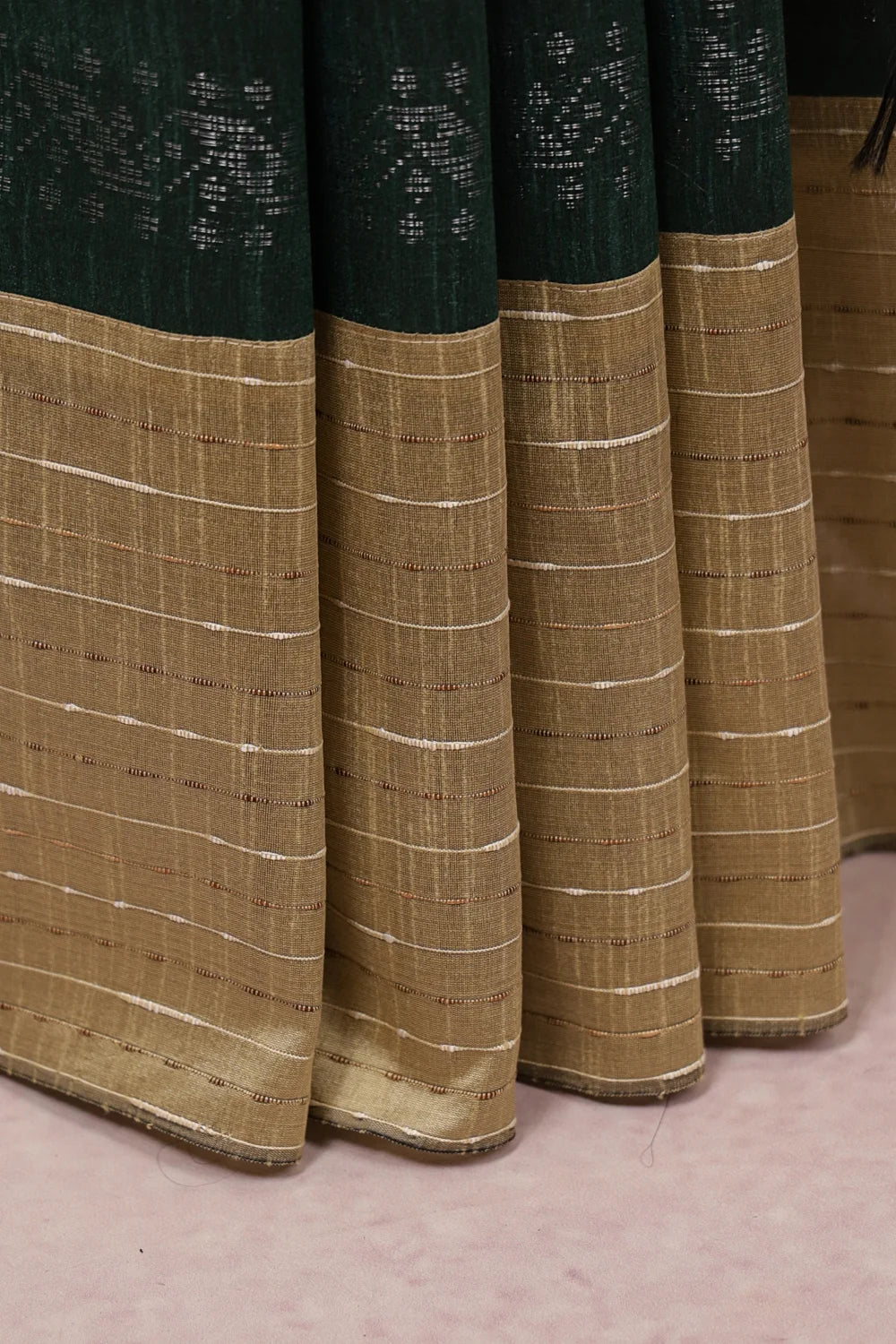 Dark Green Semi Jute Saree