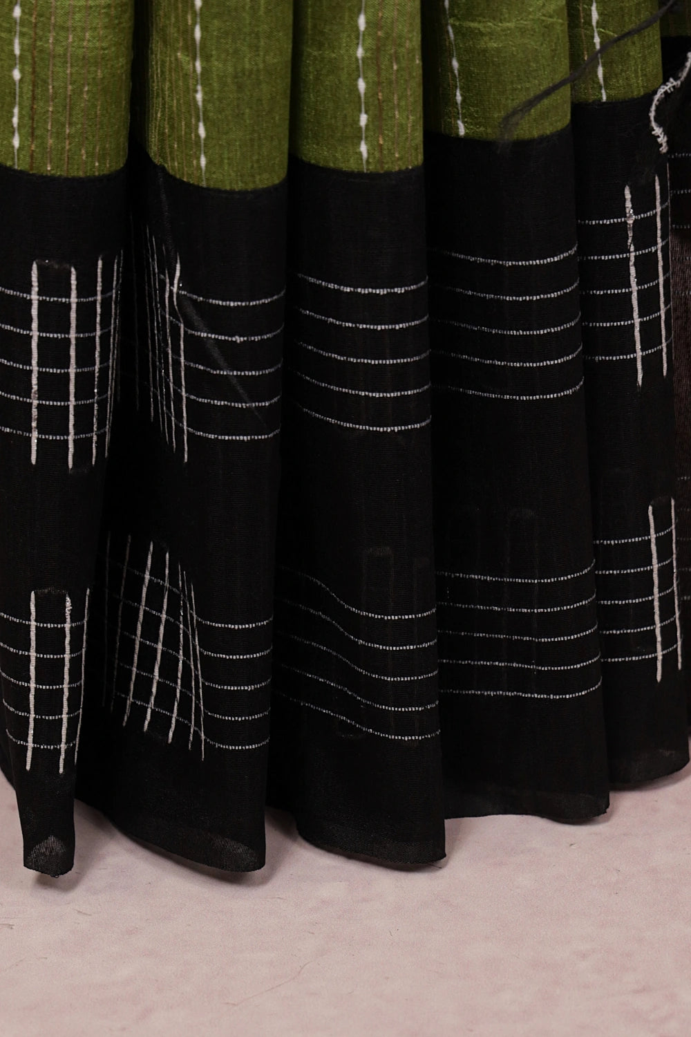 Moss Green Semi Jute Saree