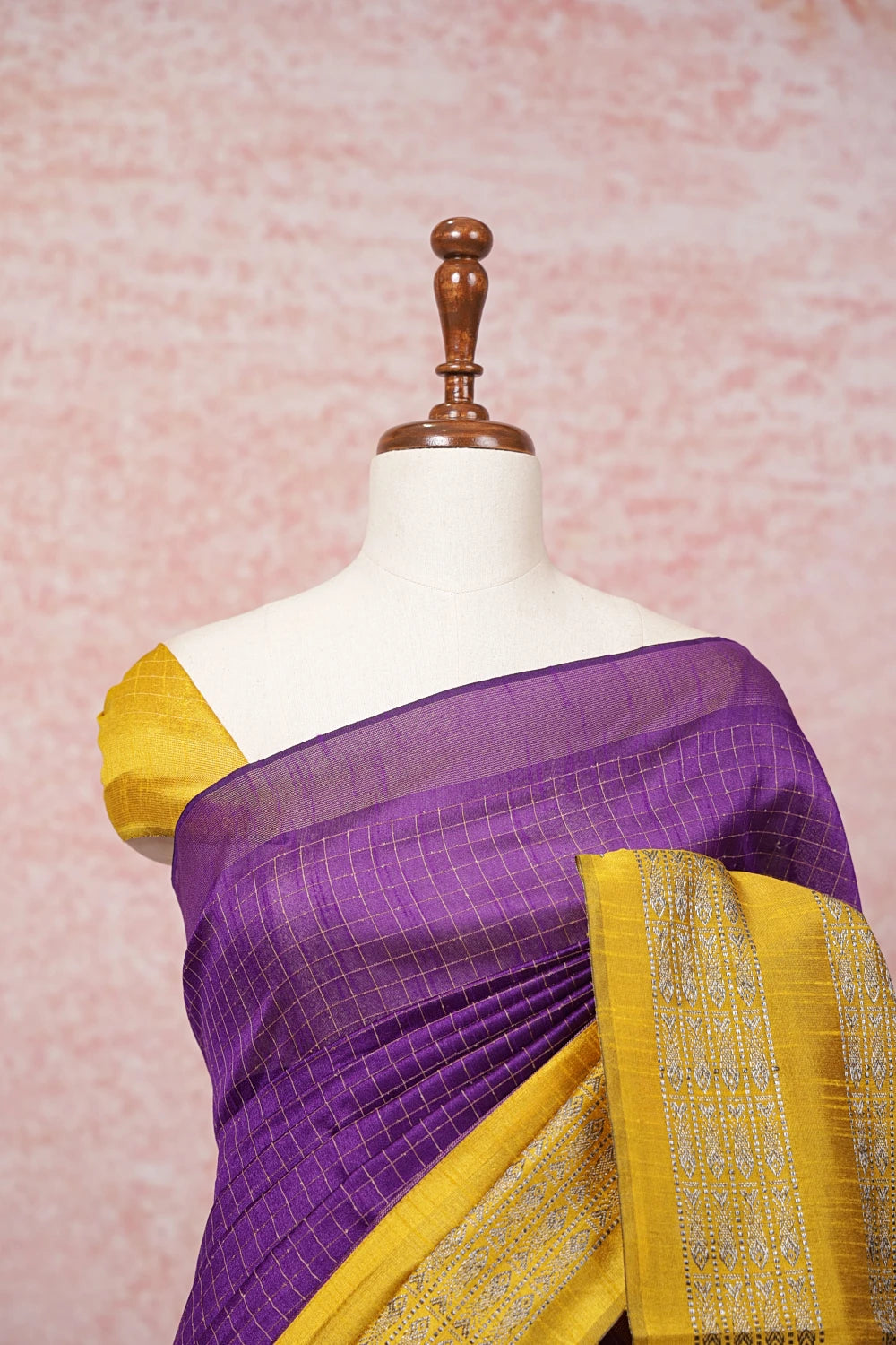 Violet Semi Jute Saree
