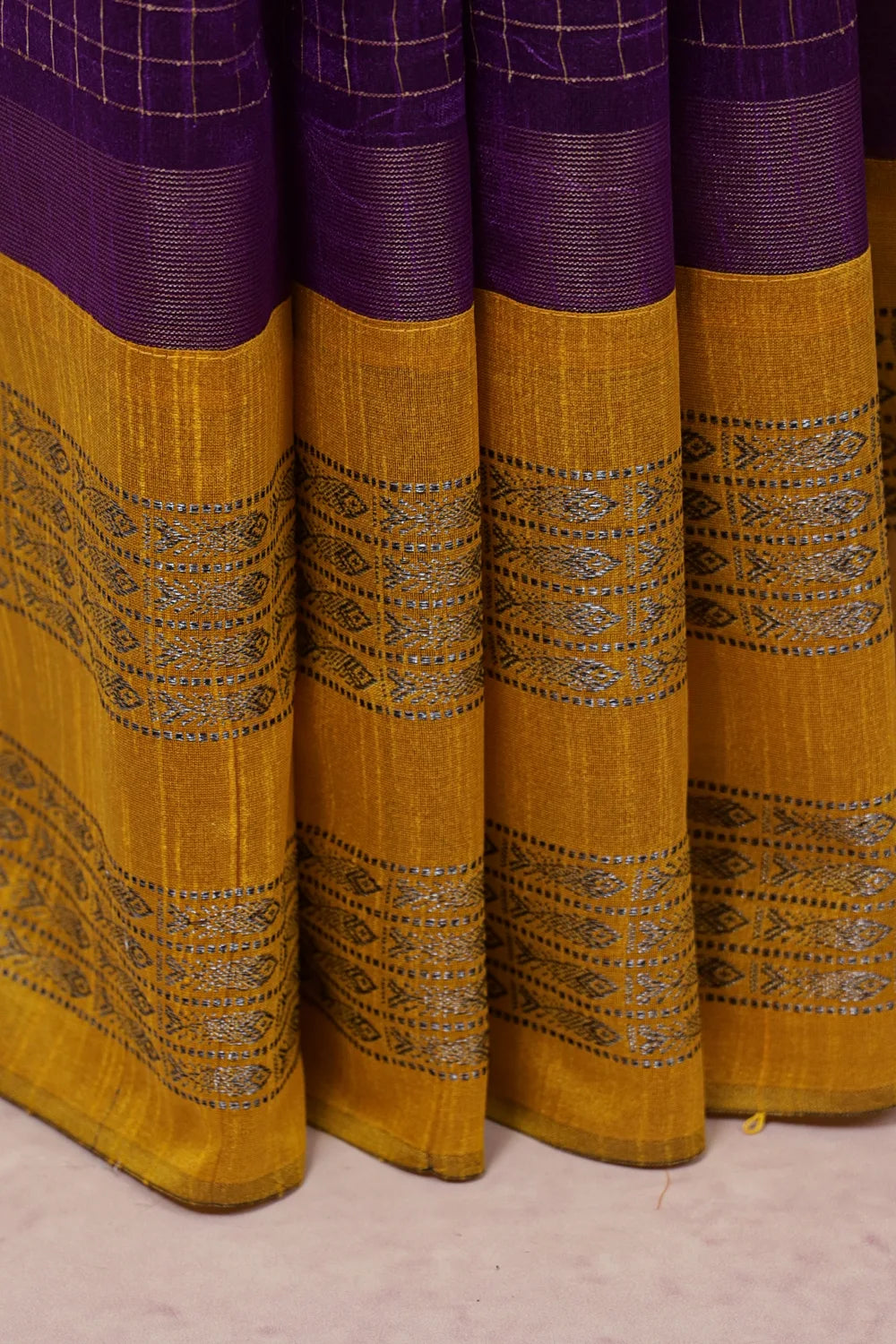 Violet Semi Jute Saree