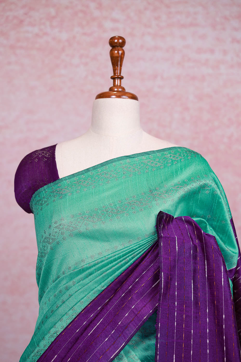 Light Green Semi jute Saree - Seematti