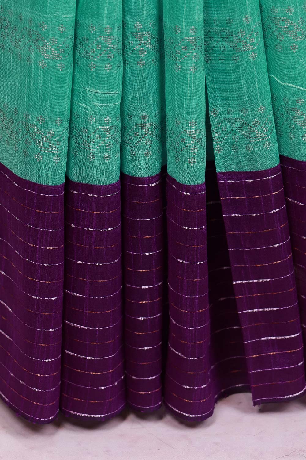 Light Green Semi jute Saree - Seematti