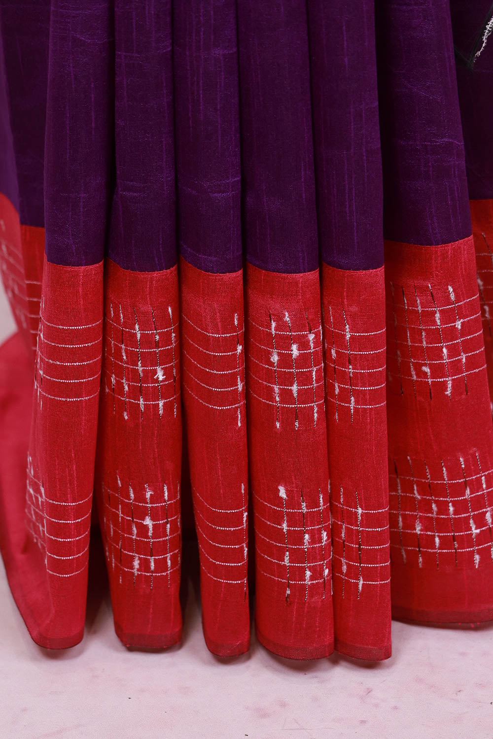 Purple Semi Jute Saree - Seematti
