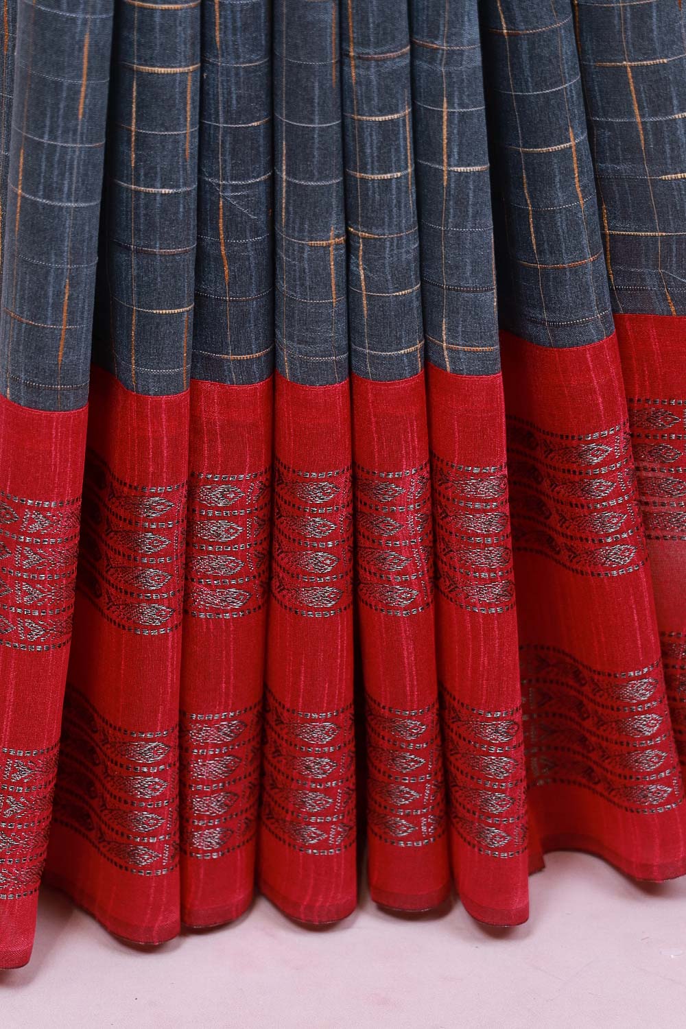Ash Semi Jute Saree - Seematti