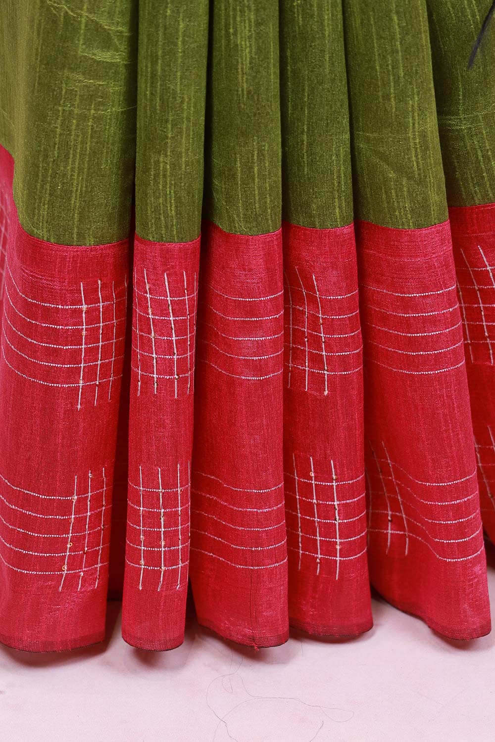 Parrot Green Semi Jute Saree - Seematti