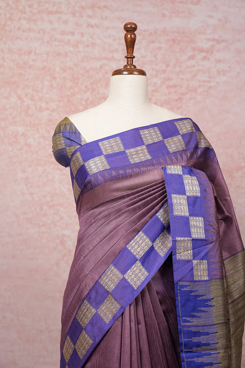 Medium Lavender Color Semi Jute Saree