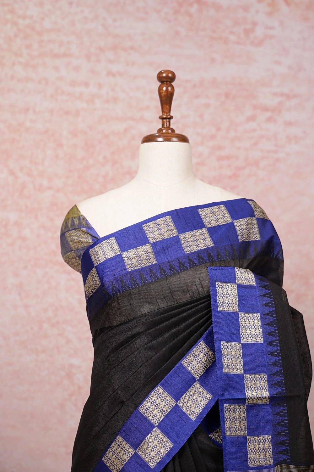 Black Semi Jute Saree