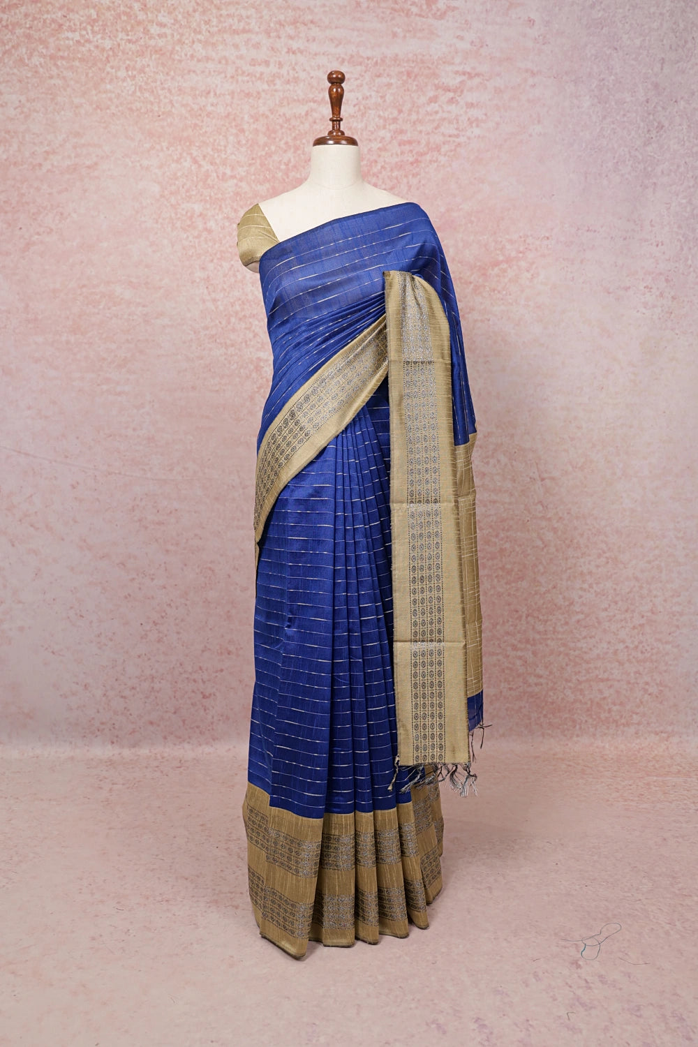 Royal Blue Semi Jute Saree
