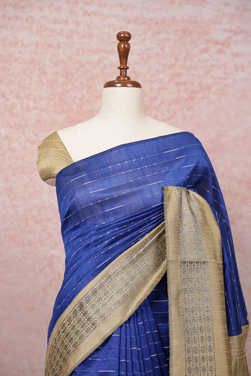 Royal Blue Semi Jute Saree