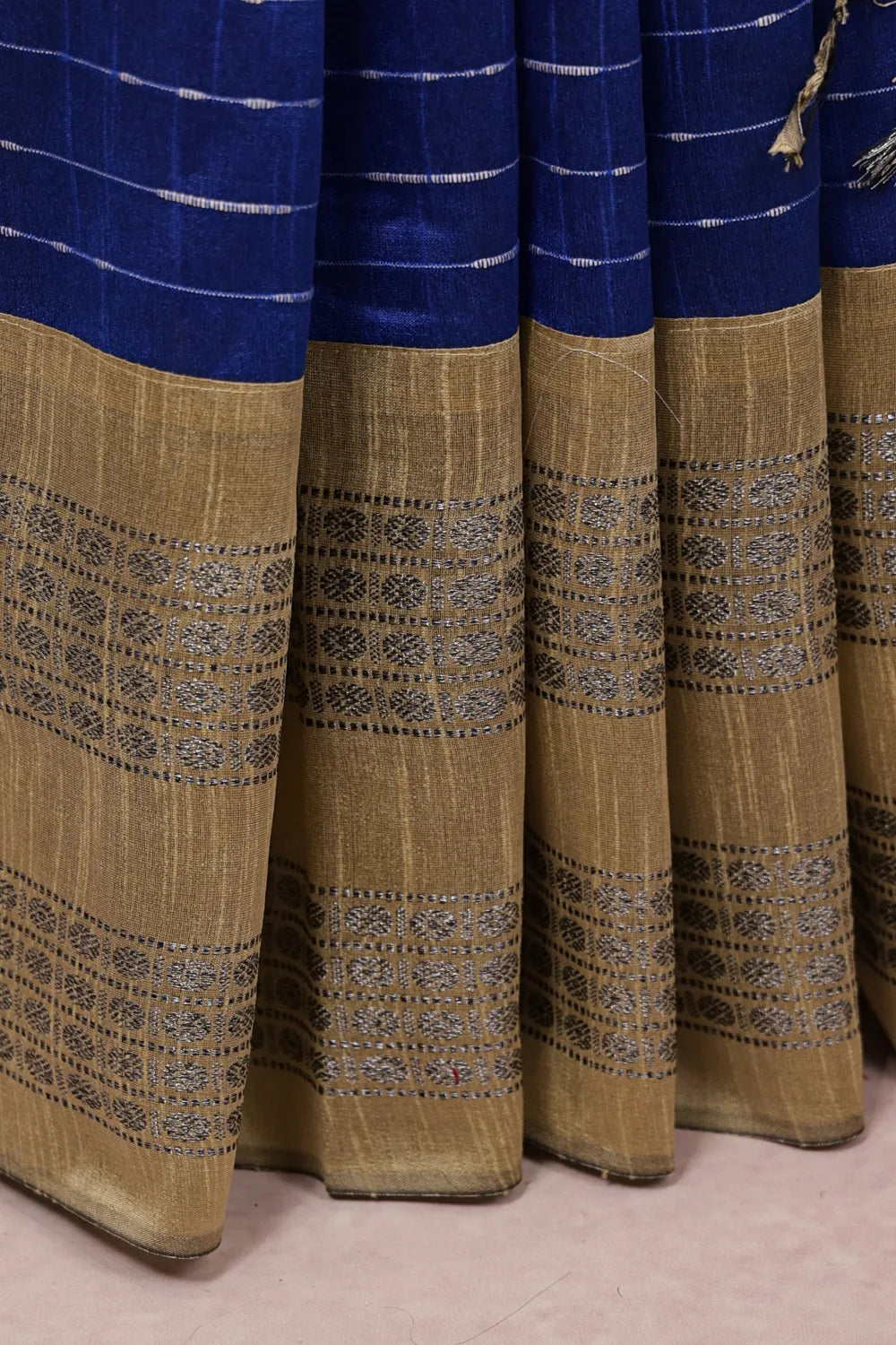 Royal Blue Semi Jute Saree