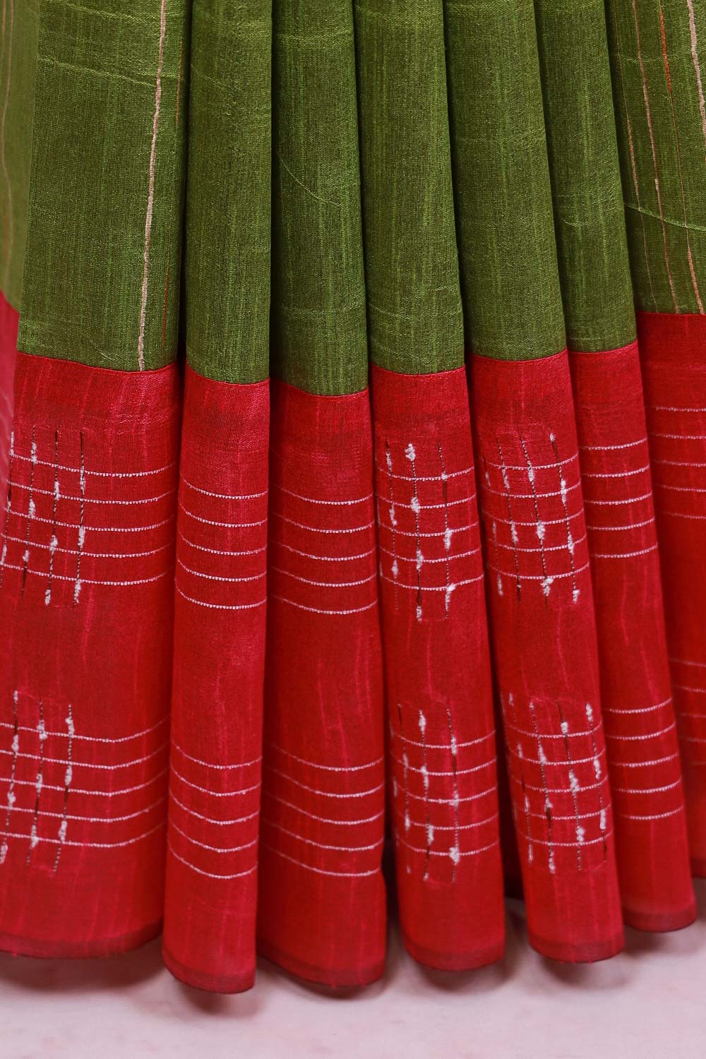 Parrot Green Semi Jute Saree